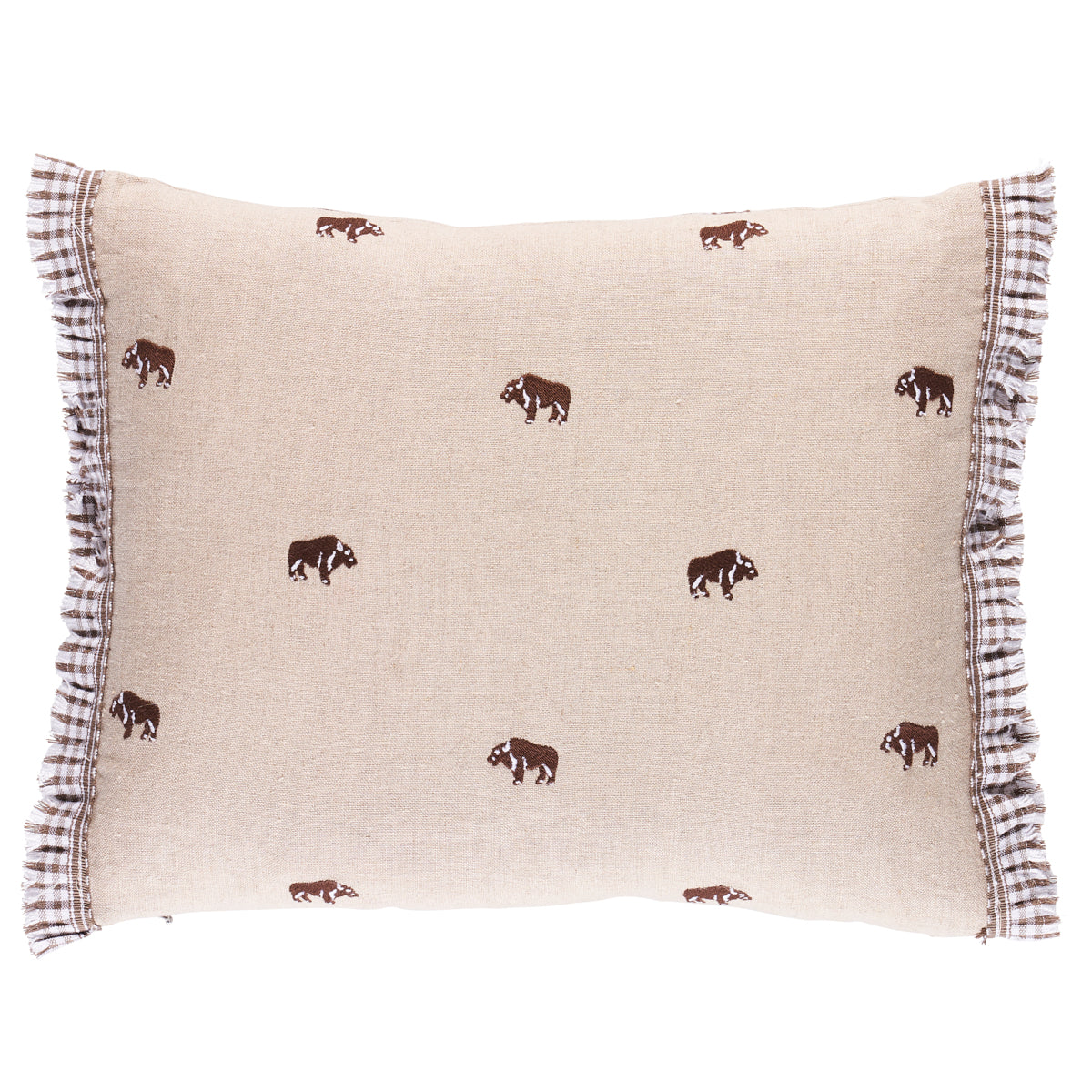 Purchase So18045013 | Buffalo Embroidery Pillow, Natural - Schumacher Pillows