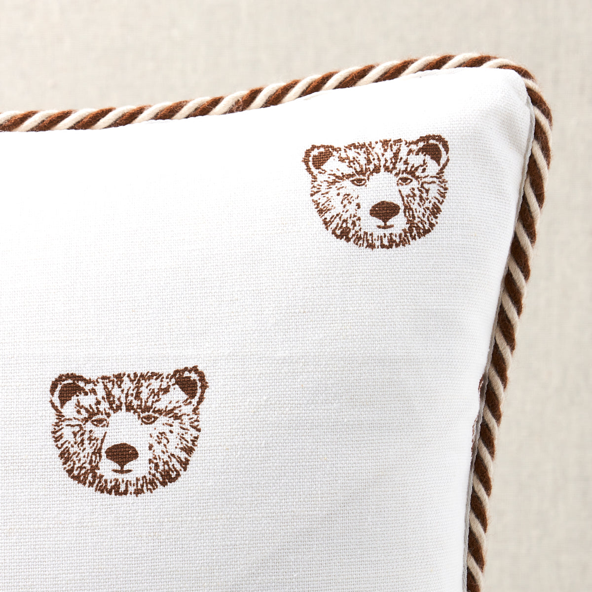 Purchase So18047003 | Bear Print Pillow, Ivory - Schumacher Pillows