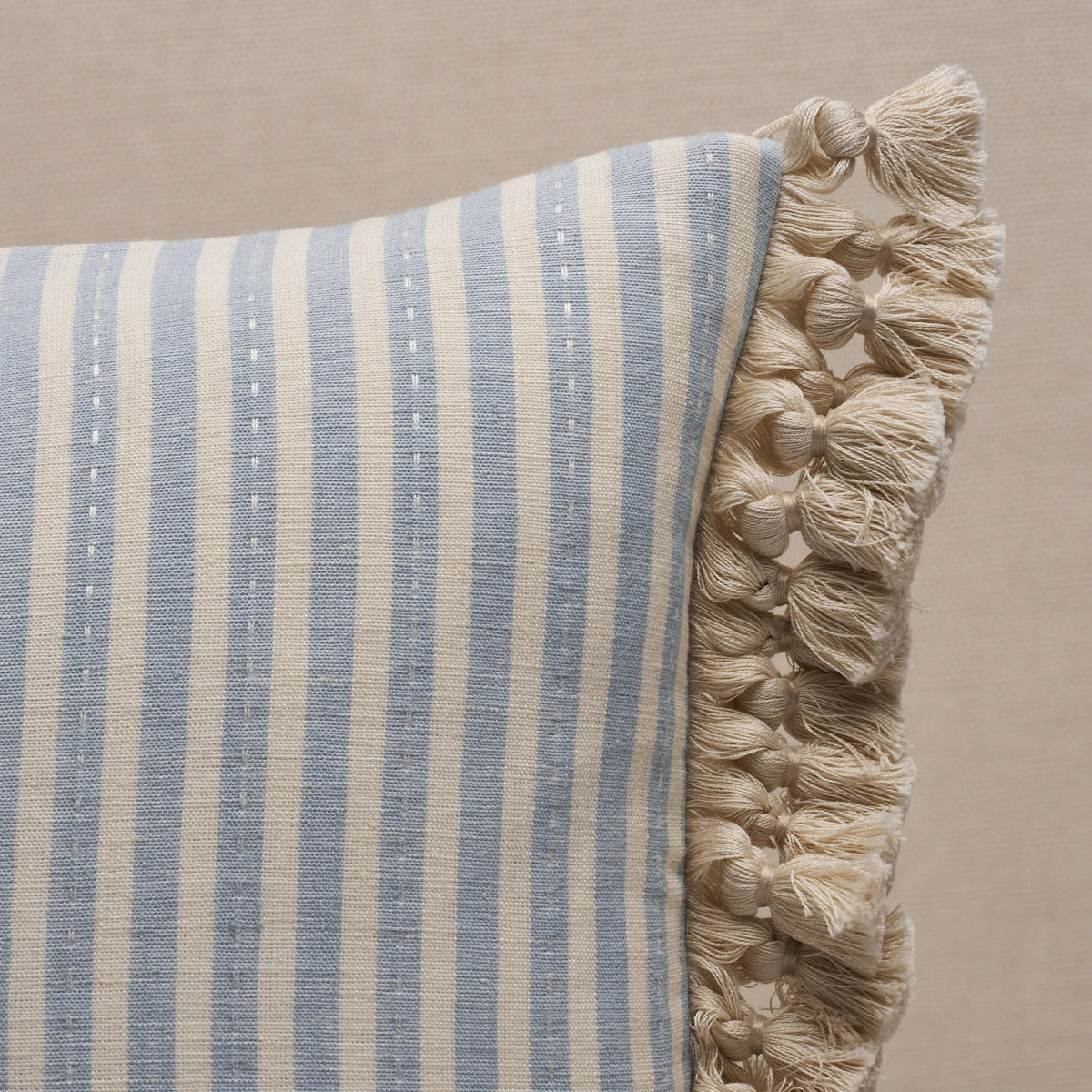 Purchase So18059012 | Mathis Ticking Stripe Pillow, Sky - Schumacher Pillows