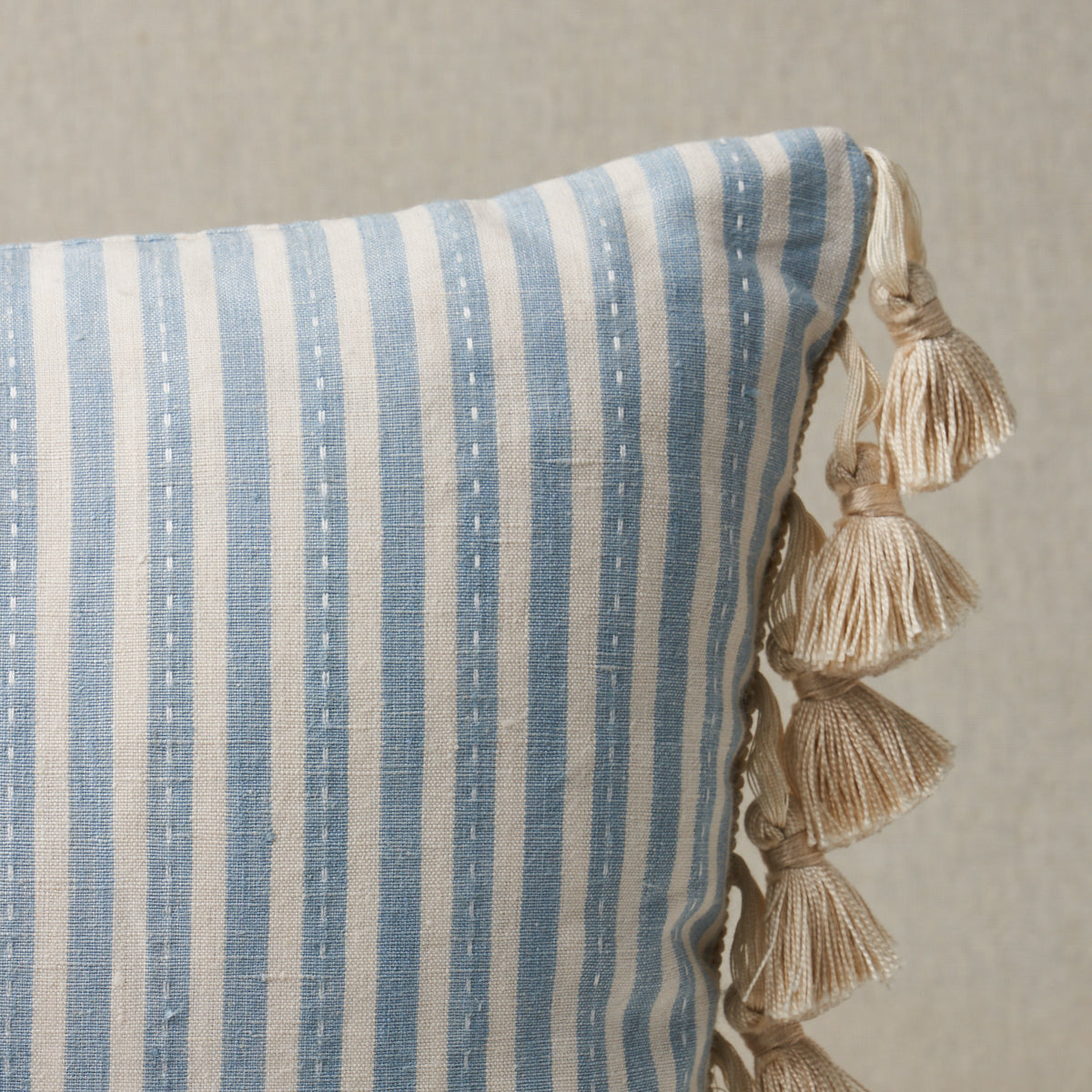 Purchase So18059012 | Mathis Ticking Stripe Pillow, Sky - Schumacher Pillows