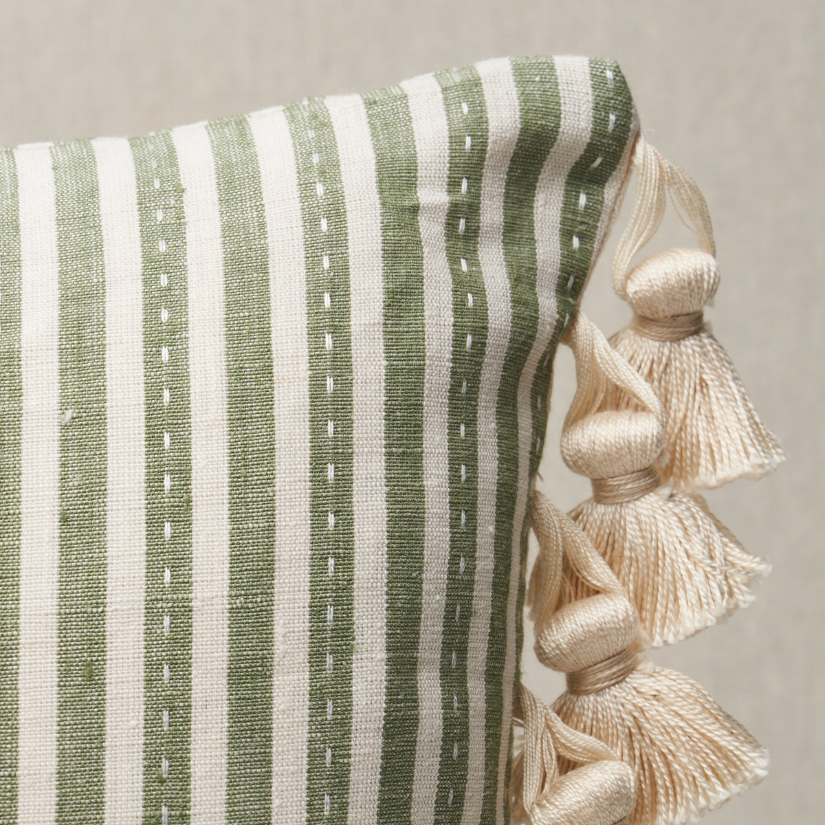 Purchase So18059112 | Mathis Ticking Stripe Pillow, Sage - Schumacher Pillows