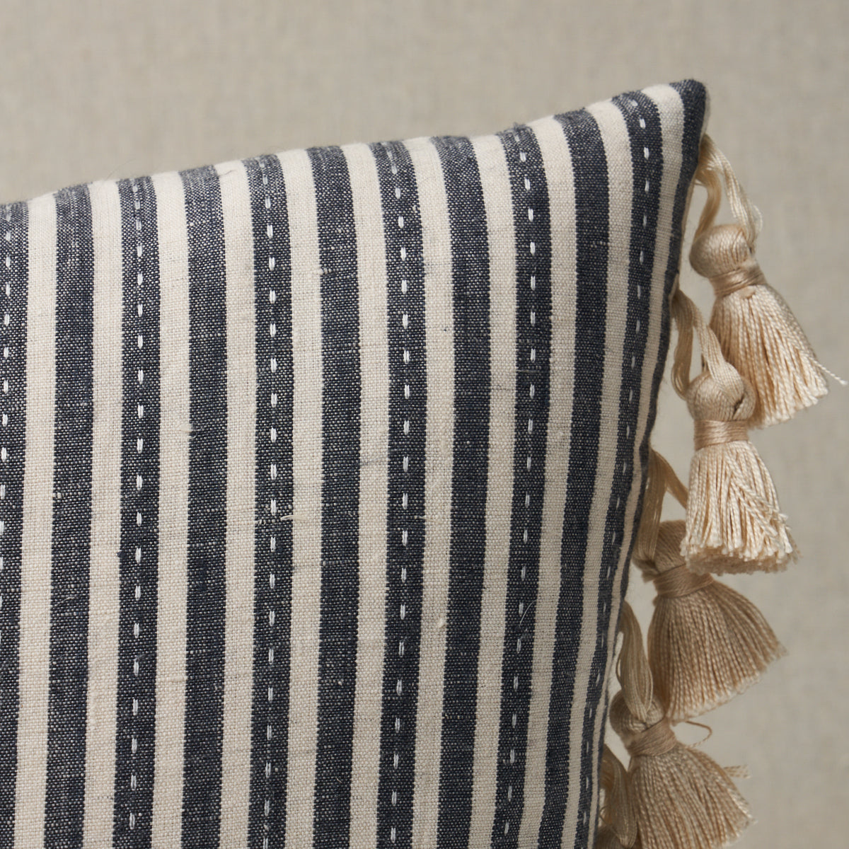 Purchase So18059212 | Mathis Ticking Stripe Pillow, Carbon - Schumacher Pillows