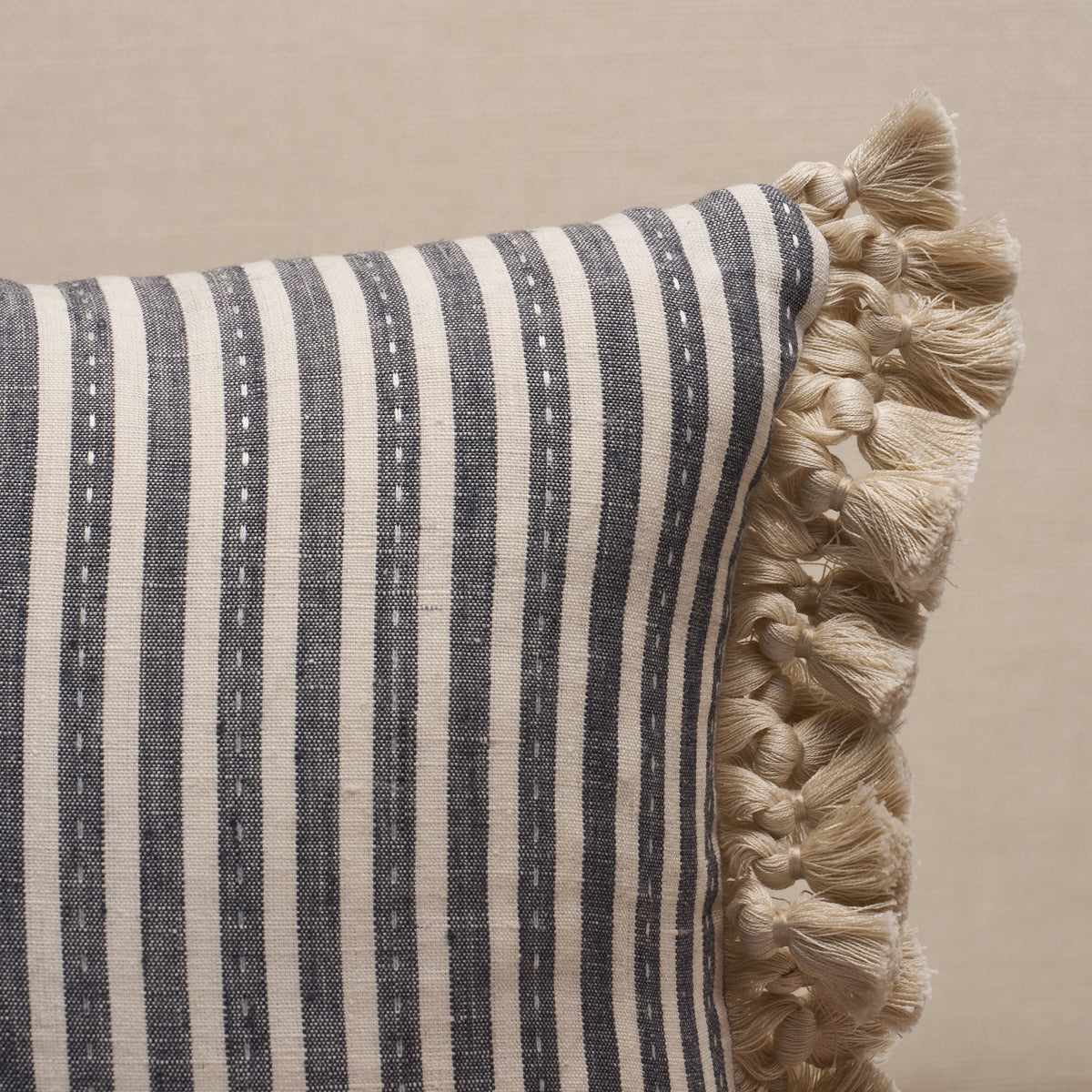 Purchase So18059213 | Mathis Ticking Stripe Pillow, Carbon - Schumacher Pillows
