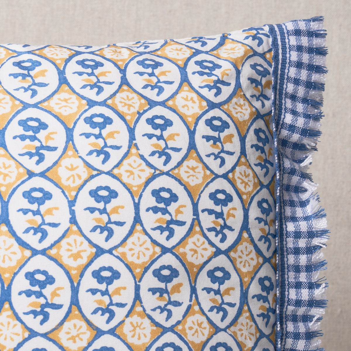 Purchase So18060112 | Josiane Floral Pillow, Yellow & Blue - Schumacher Pillows