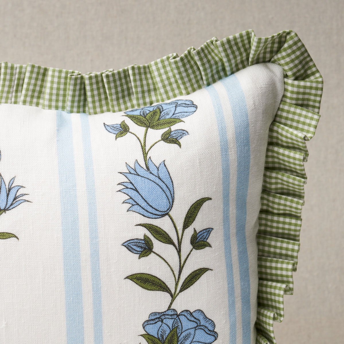 Purchase So18067014 | Royal Poppy Stripe Pillow, Sky - Schumacher Pillows