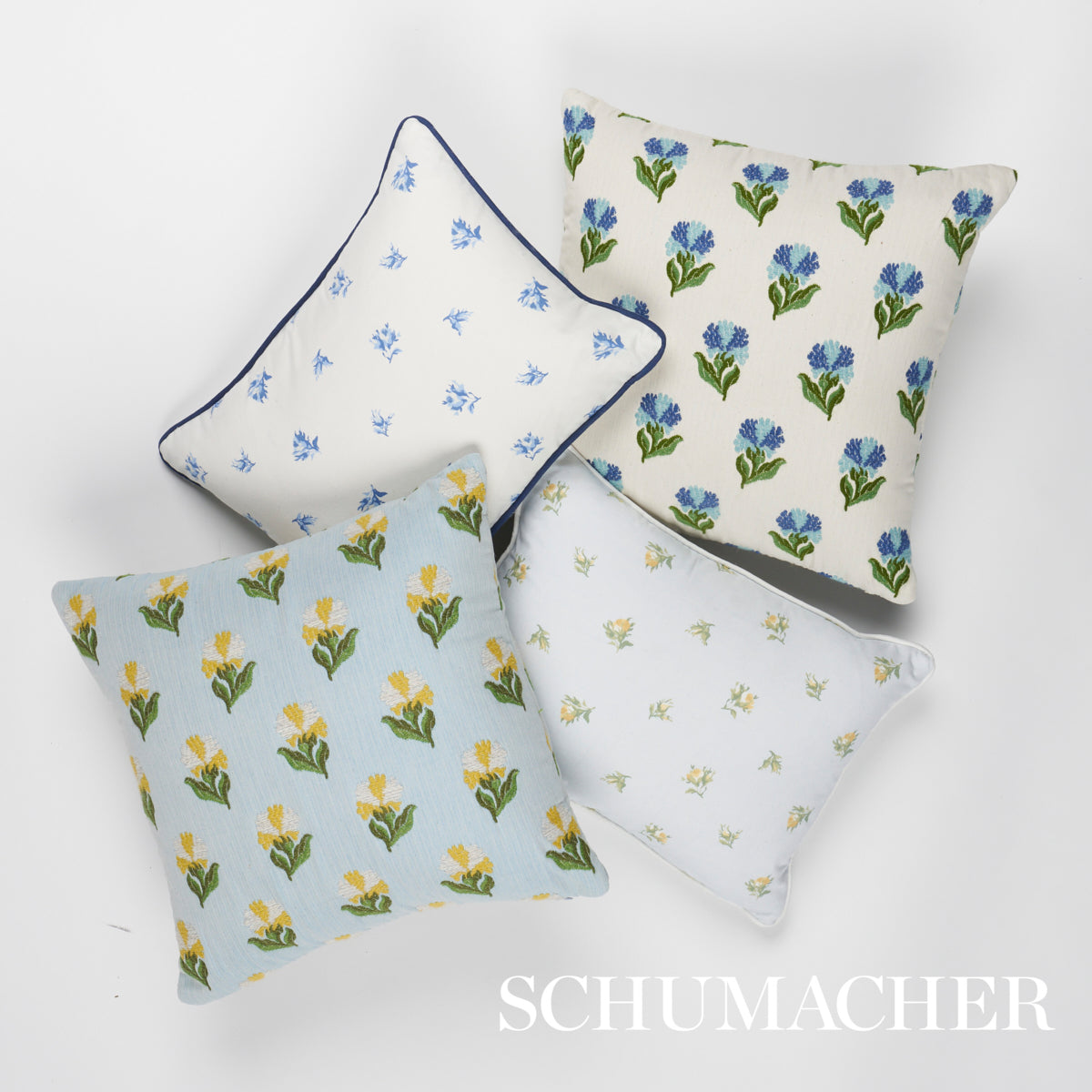Purchase So18084012 | Margie Floral Pillow, Porcelain - Schumacher Pillows