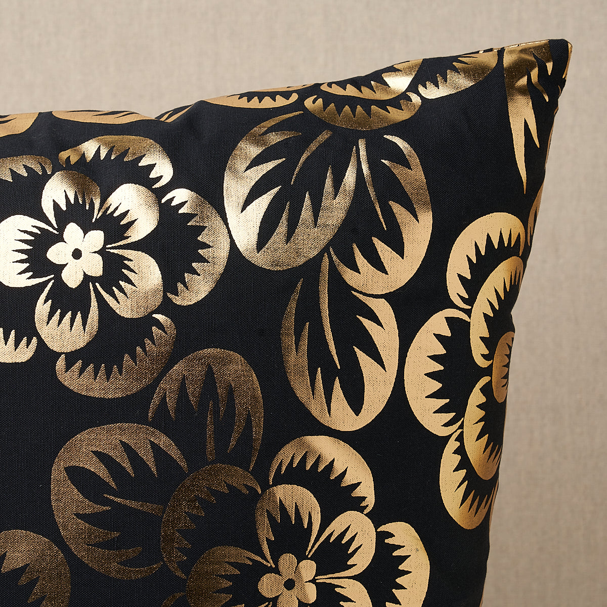 Purchase So18087106 | Angelica Floral Pillow, Gold & Noir - Schumacher Pillows