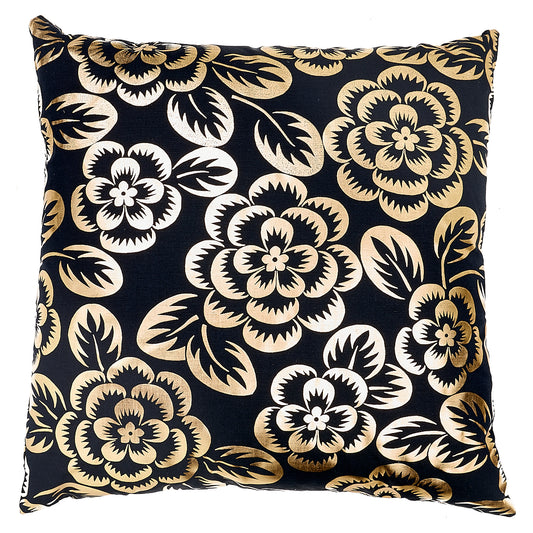 Purchase So18087106 | Angelica Floral Pillow, Gold & Noir - Schumacher Pillows