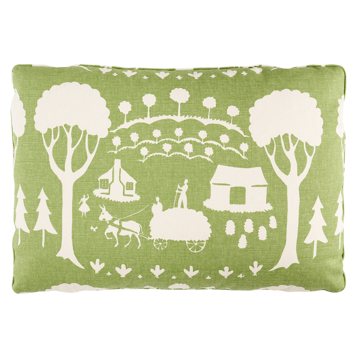 Purchase So18088015 | Farm Scene Pillow, Green - Schumacher Pillows