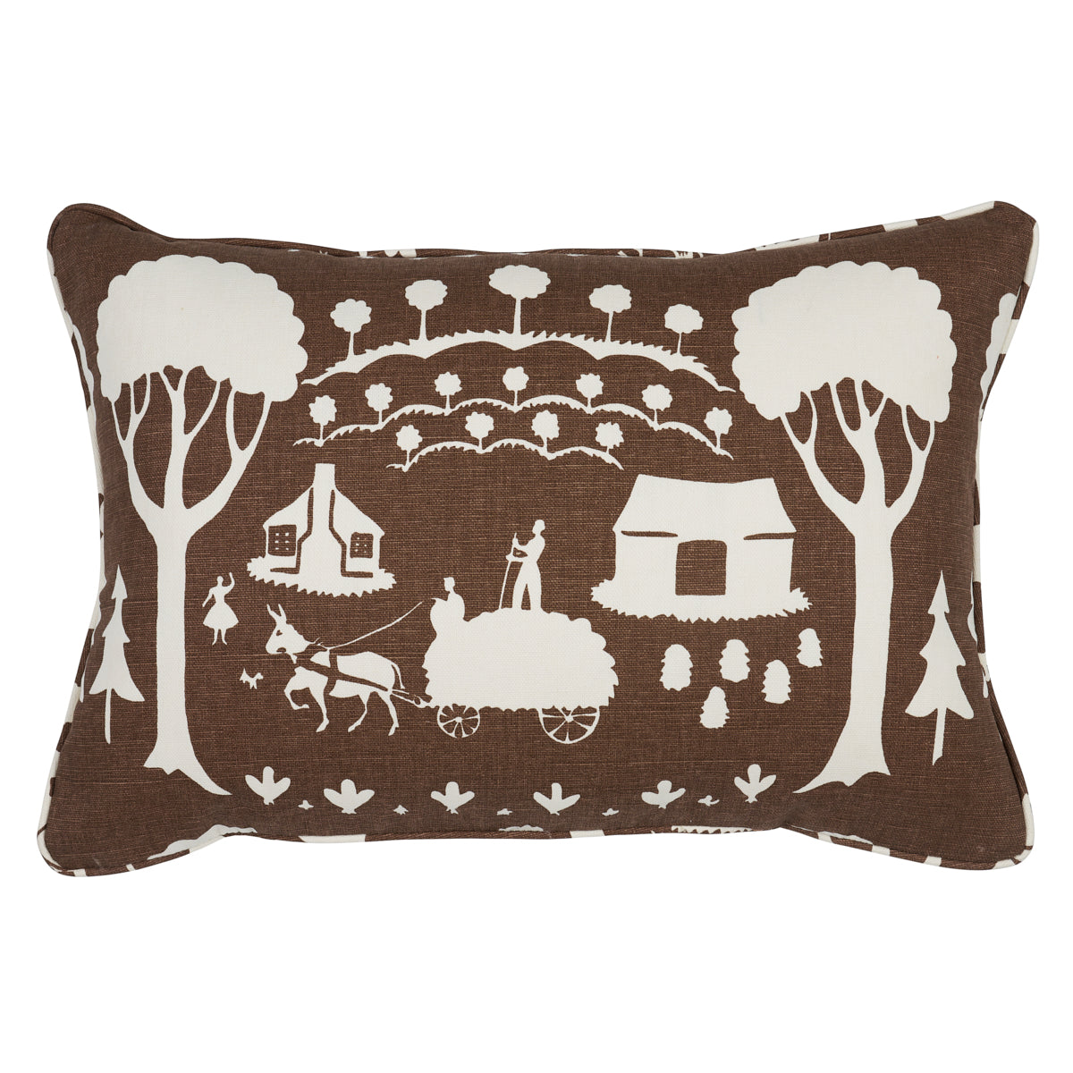 Purchase So18088115 | Farm Scene Pillow, Brown - Schumacher Pillows