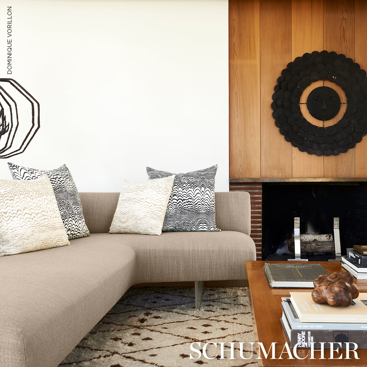 Purchase So18105206 | Ink Wave Print I/O Pillow, Black - Schumacher Pillows