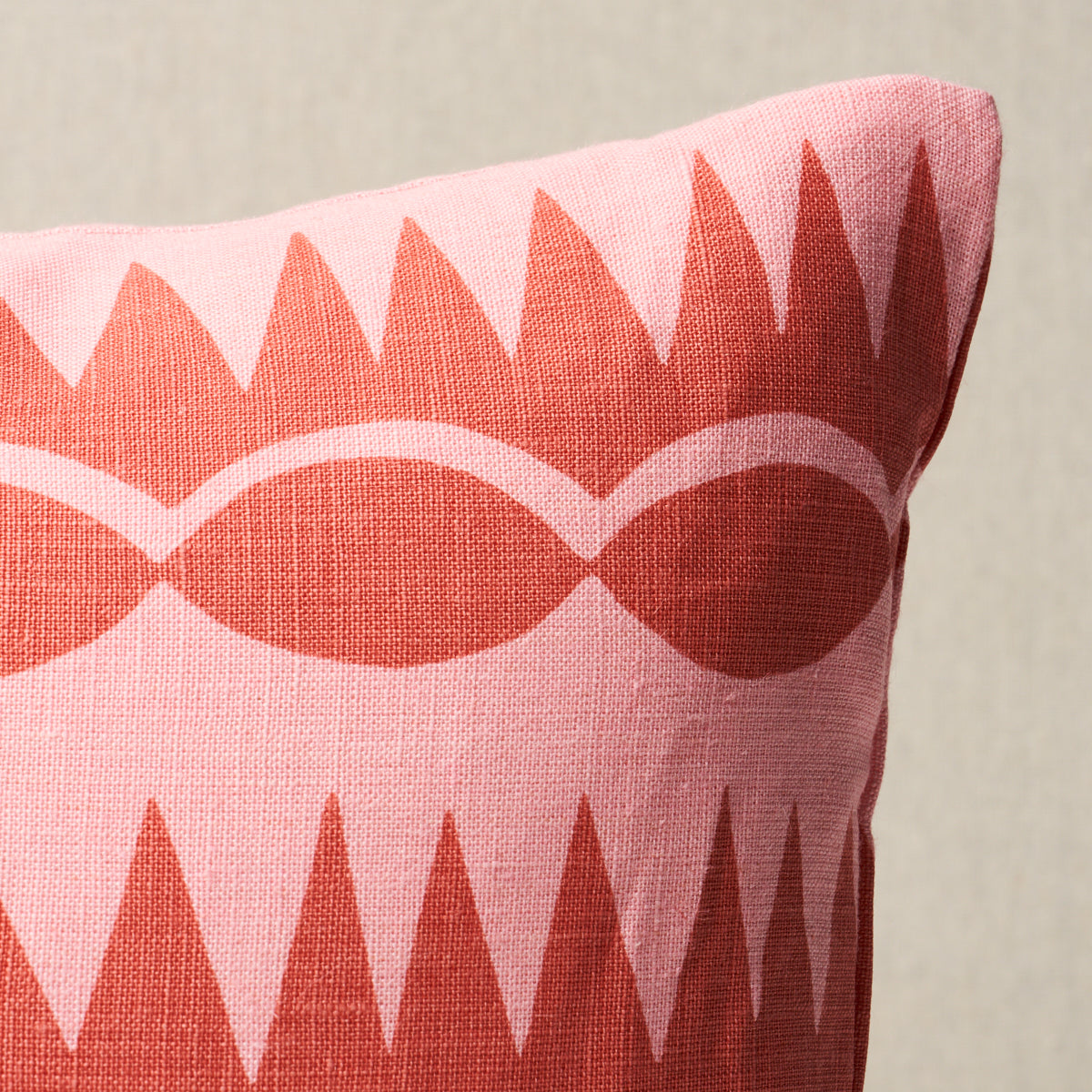 Purchase So18153118 | Dagger Stripe Pillow, Red On Pink - Schumacher Pillows