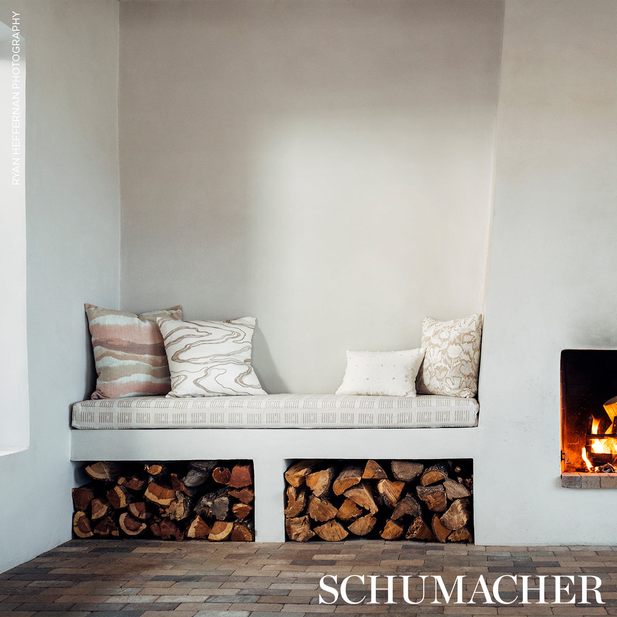 Purchase So18162006 | Chandler Warp Print Pillow, Sienna - Schumacher Pillows