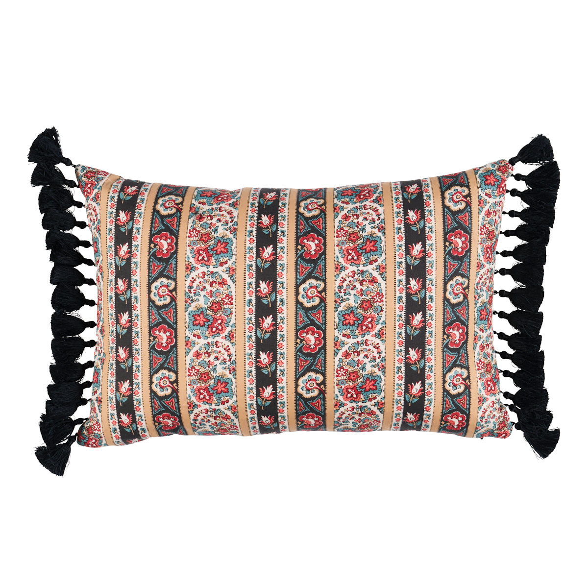 Purchase So18175013 | Ines Paisley Pillow, Rouge & Noir - Schumacher Pillows