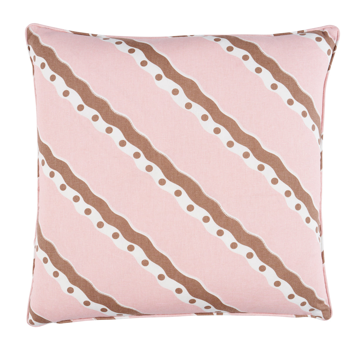 Purchase So18191206 | Rousseau Stripe Pillow, Cocoa & Blush - Schumacher Pillows