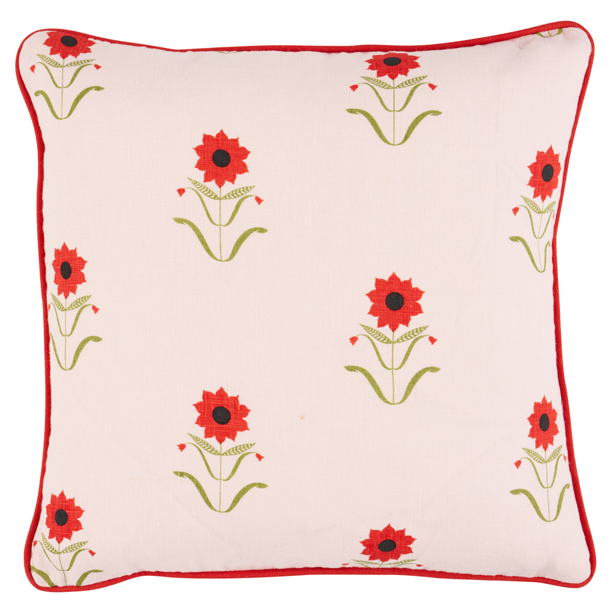 Purchase So18198003 | Forget Me Nots Pillow, Red On Pink - Schumacher Pillows