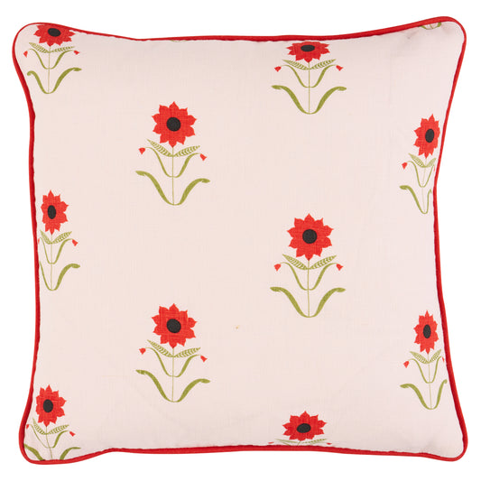 Purchase So18198003 | Forget Me Nots Pillow, Red On Pink - Schumacher Pillows