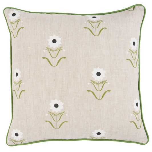 Purchase So18198103 | Forget Me Nots Pillow, White On Linen - Schumacher Pillows