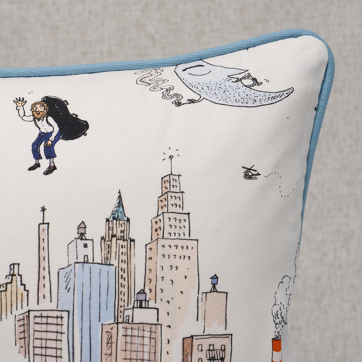 Purchase So18233218 | Street Scenes Pillow, Multicolor On White - Schumacher Pillows