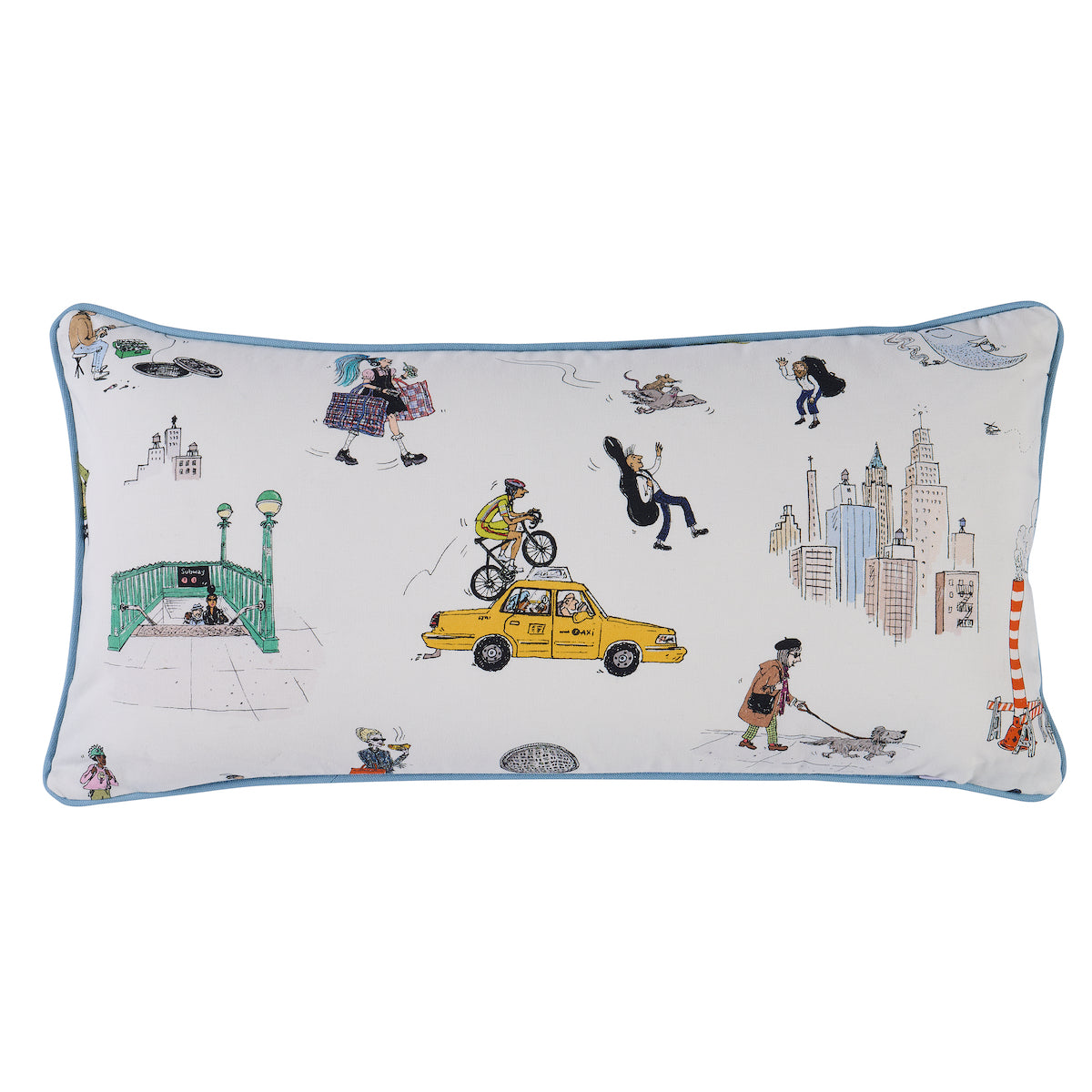Purchase So18233218 | Street Scenes Pillow, Multicolor On White - Schumacher Pillows