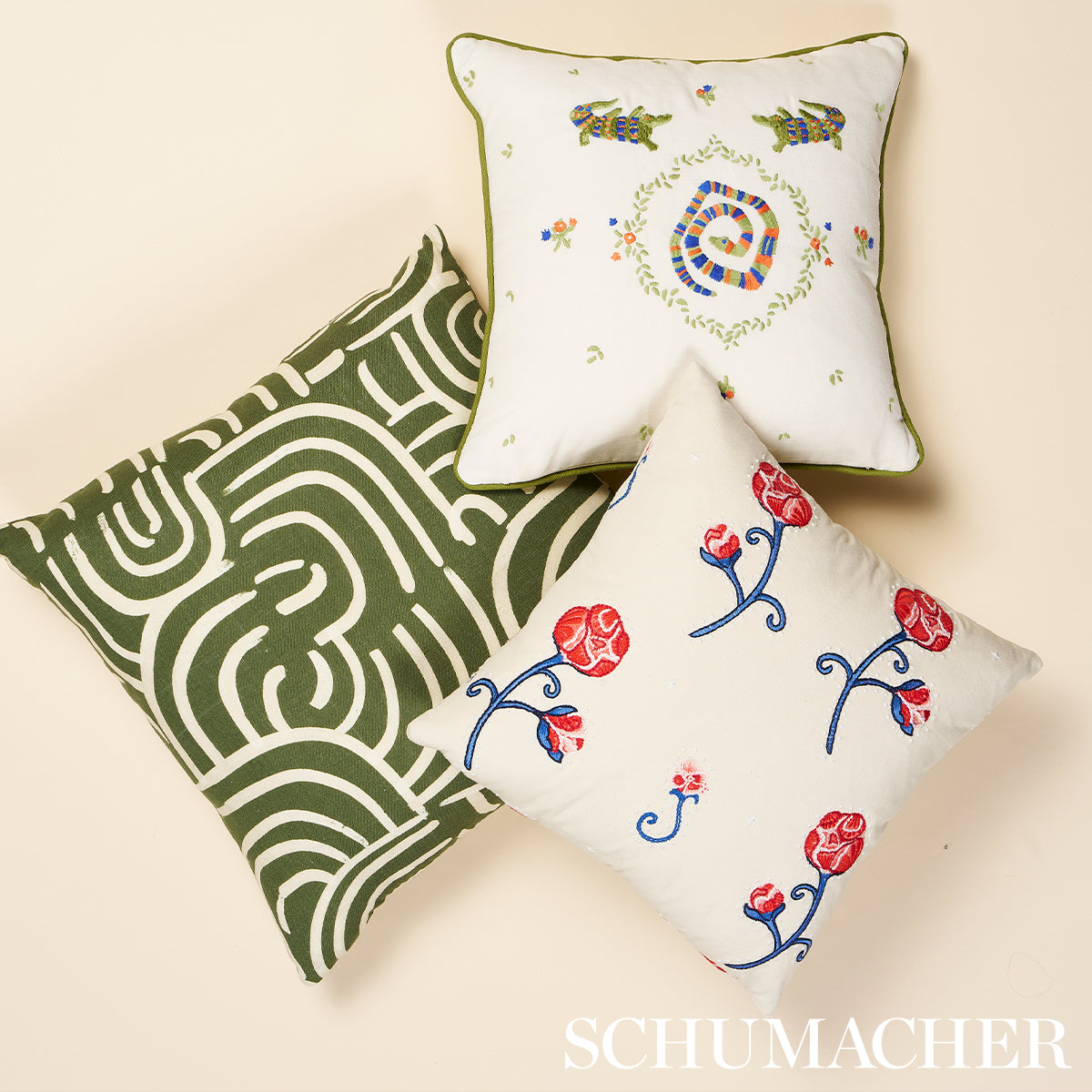 Purchase So18236306 | New Beat Pillow, Olive - Schumacher Pillows