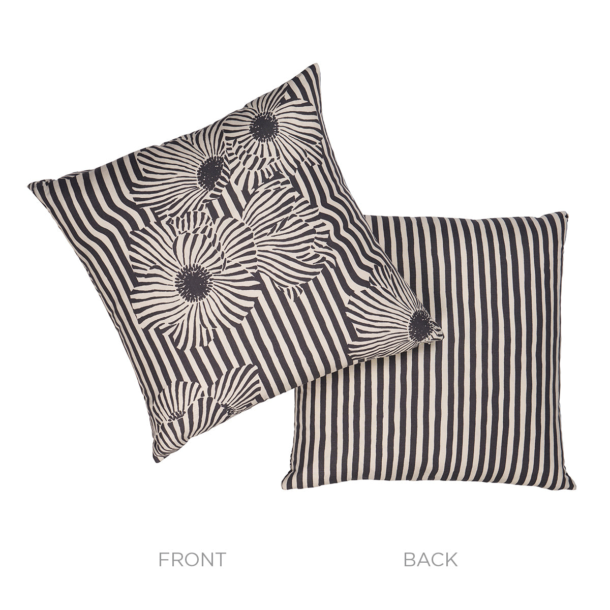 Purchase So18254206 | Chaney Floral Stripe Pillow, Carbon - Schumacher Pillows