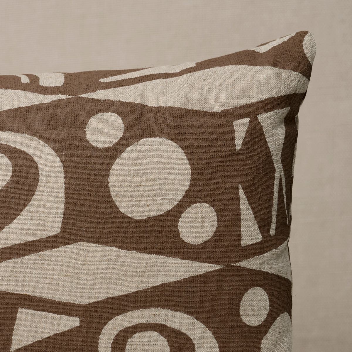 Purchase So18276018 | Tarot Hand Block Pillow, Brown - Schumacher Pillows
