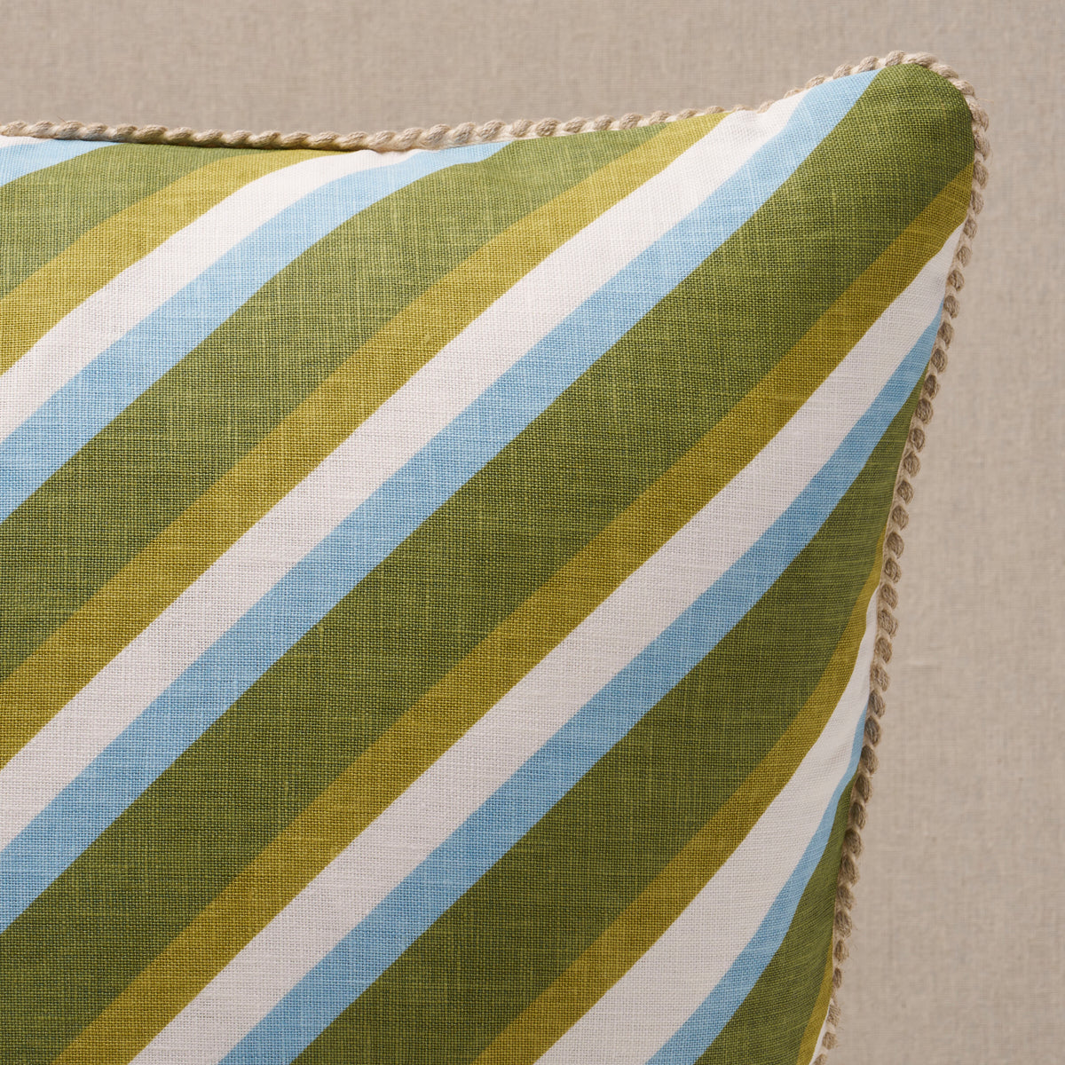 Purchase So251005 | Dina Stripe 20" Pillow, Khaki - Schumacher Pillows