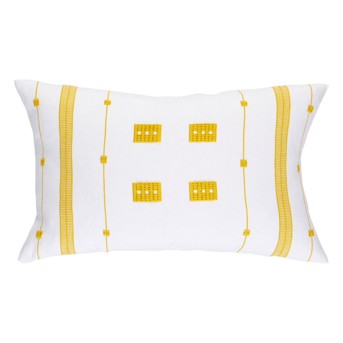 Purchase So2933504 | Bandera Lumbar Pillow, Saffron - Schumacher Pillows