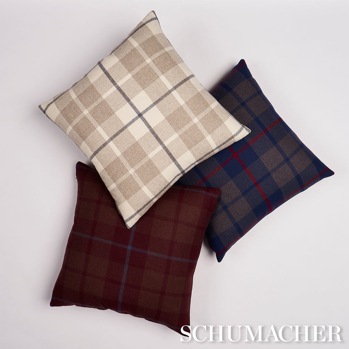 Purchase So6666305 | Montana Wool Plaid Pillow, Navy - Schumacher Pillows