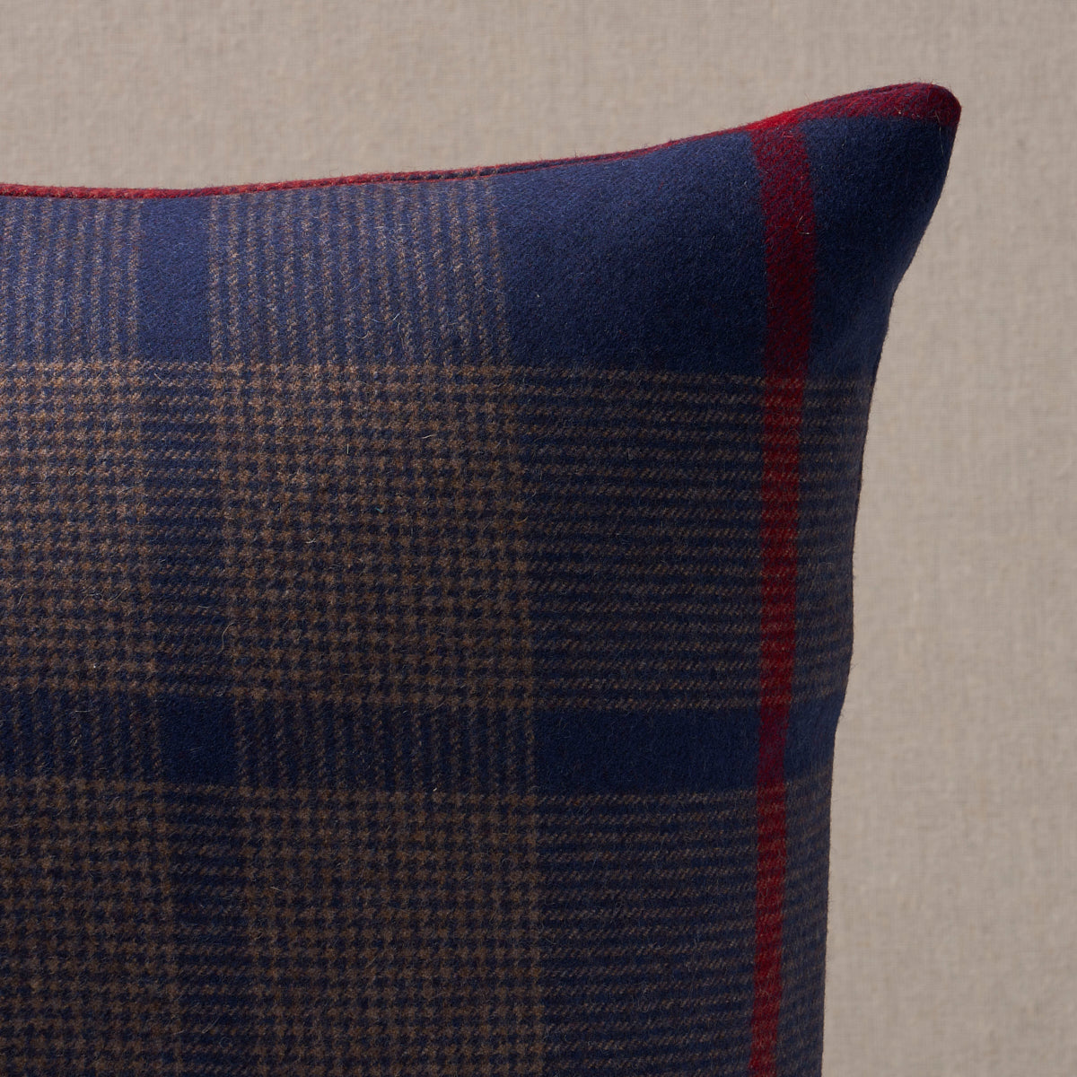 Purchase So6666306 | Montana Wool Plaid Pillow, Navy - Schumacher Pillows