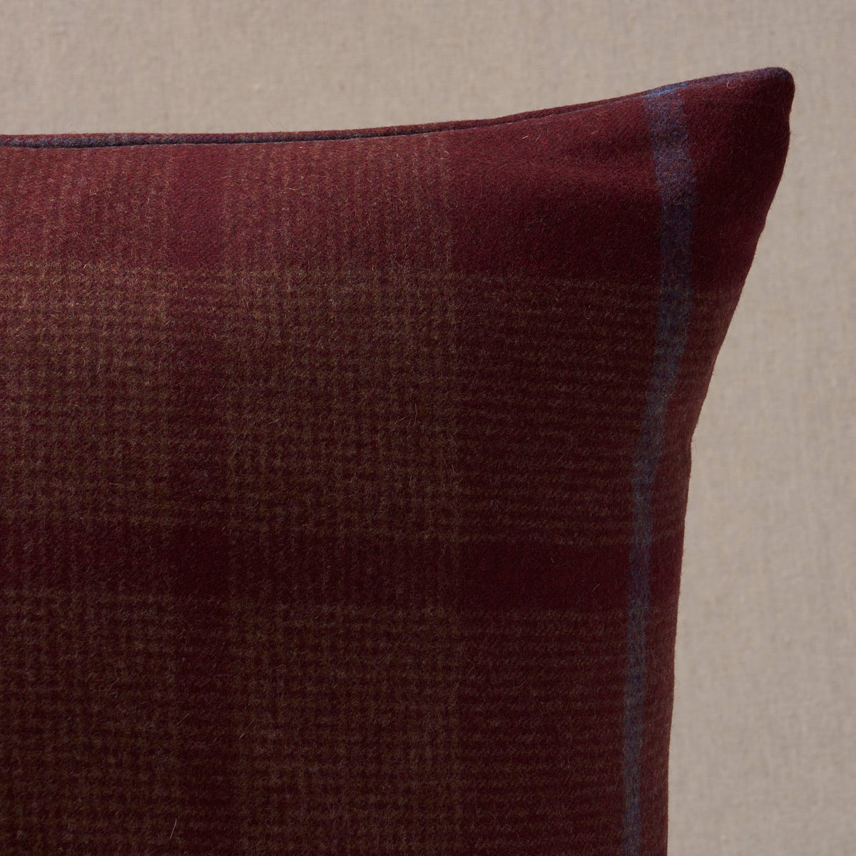 Purchase So6666504 | Montana Wool Plaid Pillow, Burgundy - Schumacher Pillows