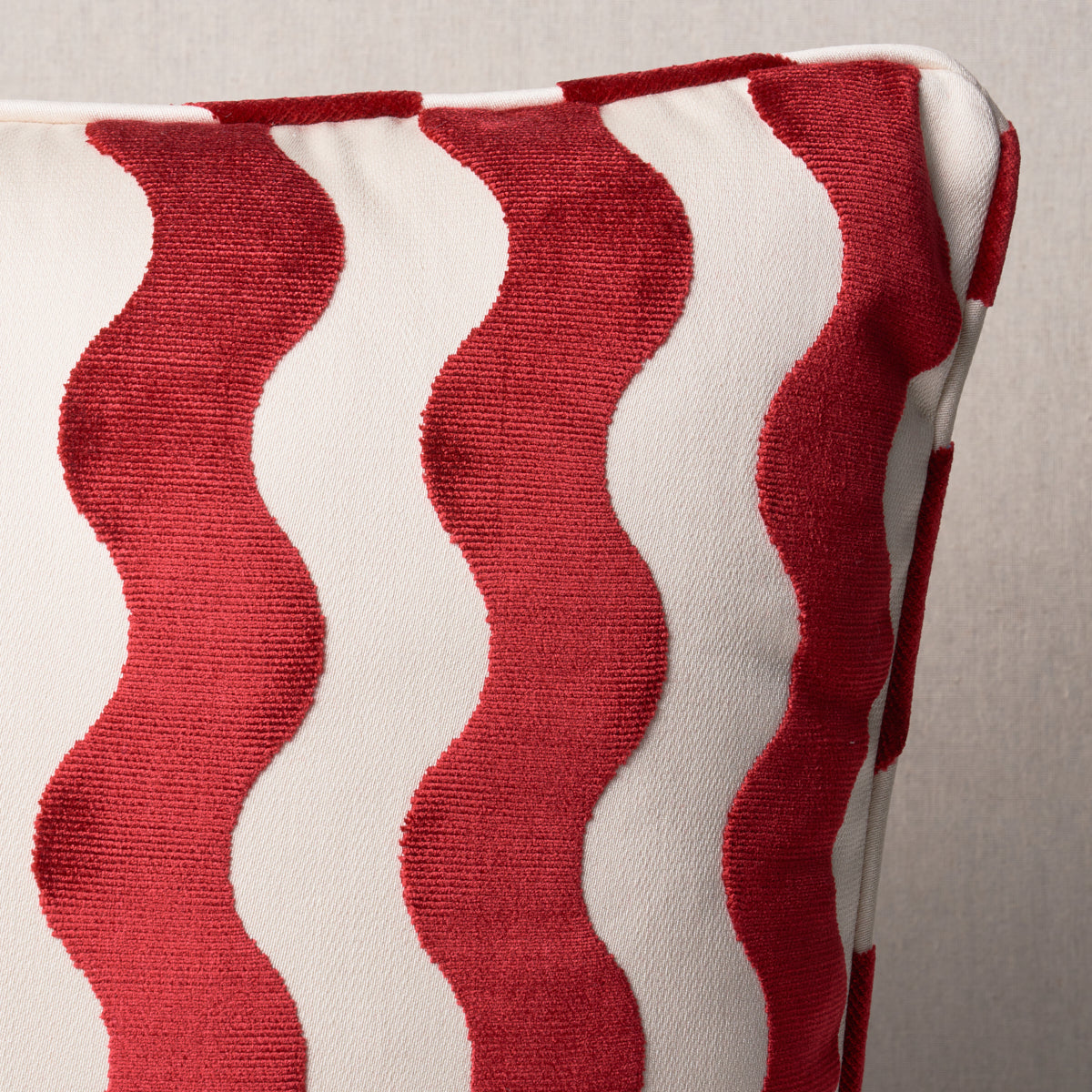 Purchase So6942705 | The Wave Velvet Pillow, Red - Schumacher Pillows