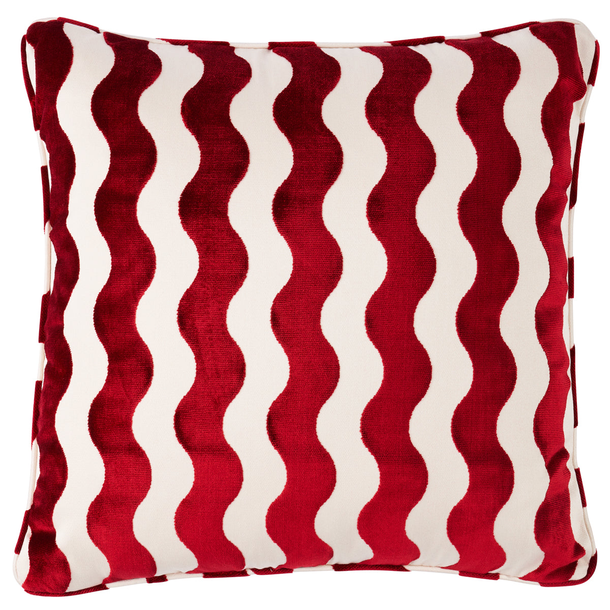 Purchase So6942705 | The Wave Velvet Pillow, Red - Schumacher Pillows