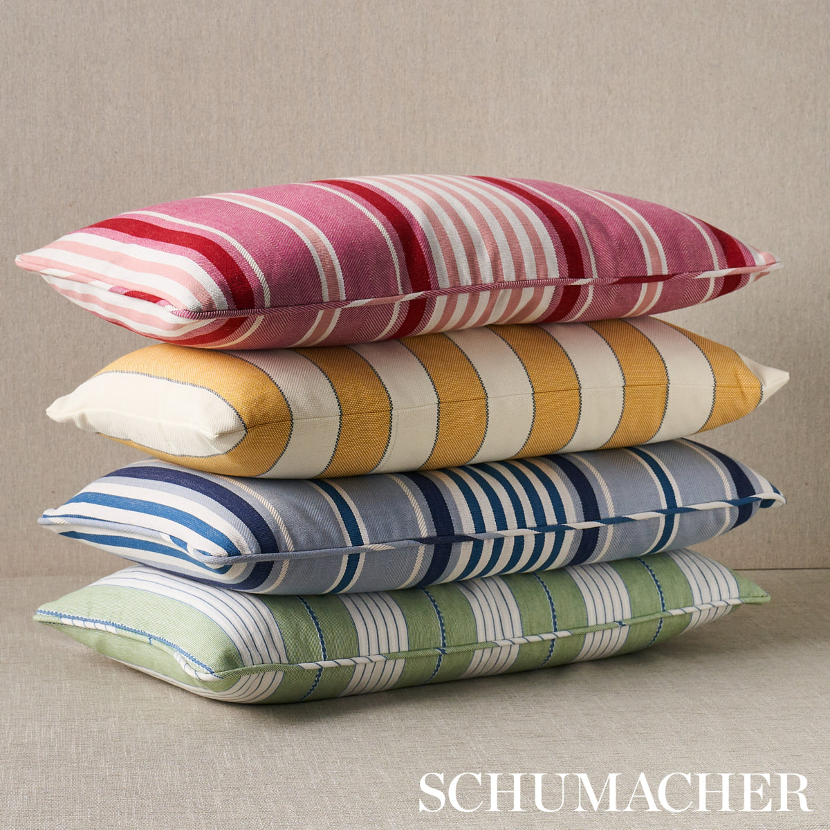 Purchase So7137618 | Audrey Stripe Pillow, Green - Schumacher Pillows