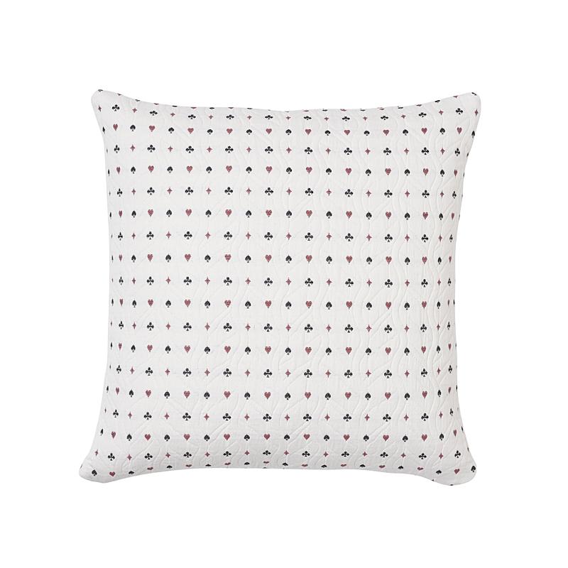 So7227004 | Le Joueur 18" Pillow, Rouge Et Noir - Schumacher Pillows