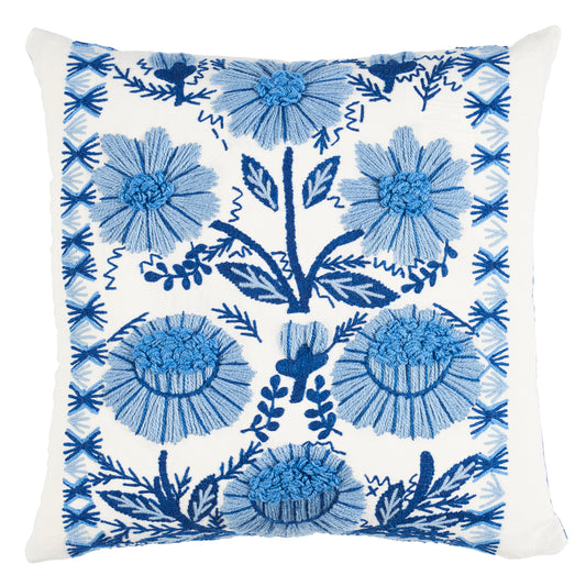 Purchase So7233005 | Marguerite Embroidery Pillow, Sky - Schumacher Pillows