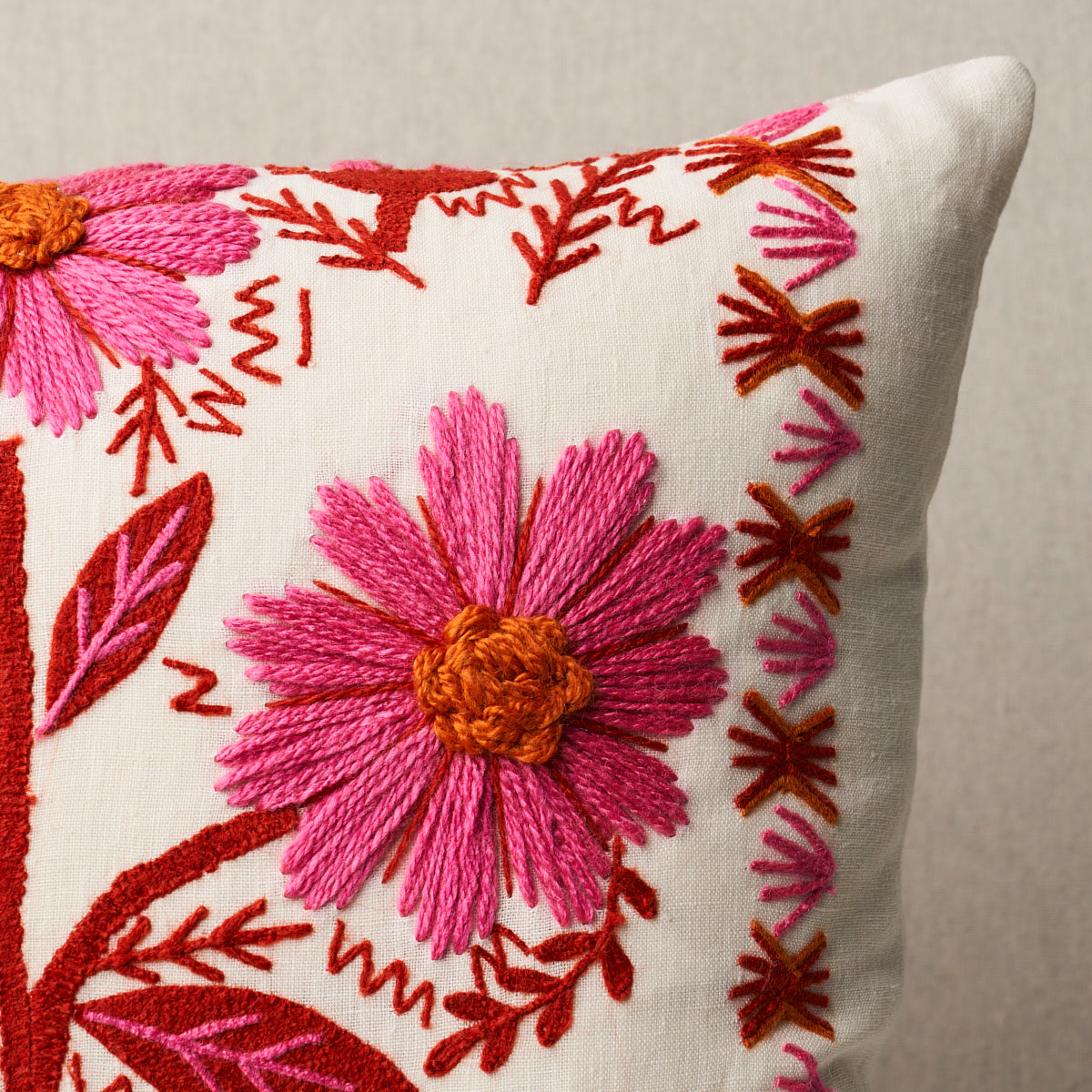 Purchase So7233105 | Marguerite Embroidery Pillow, Blossom - Schumacher Pillows
