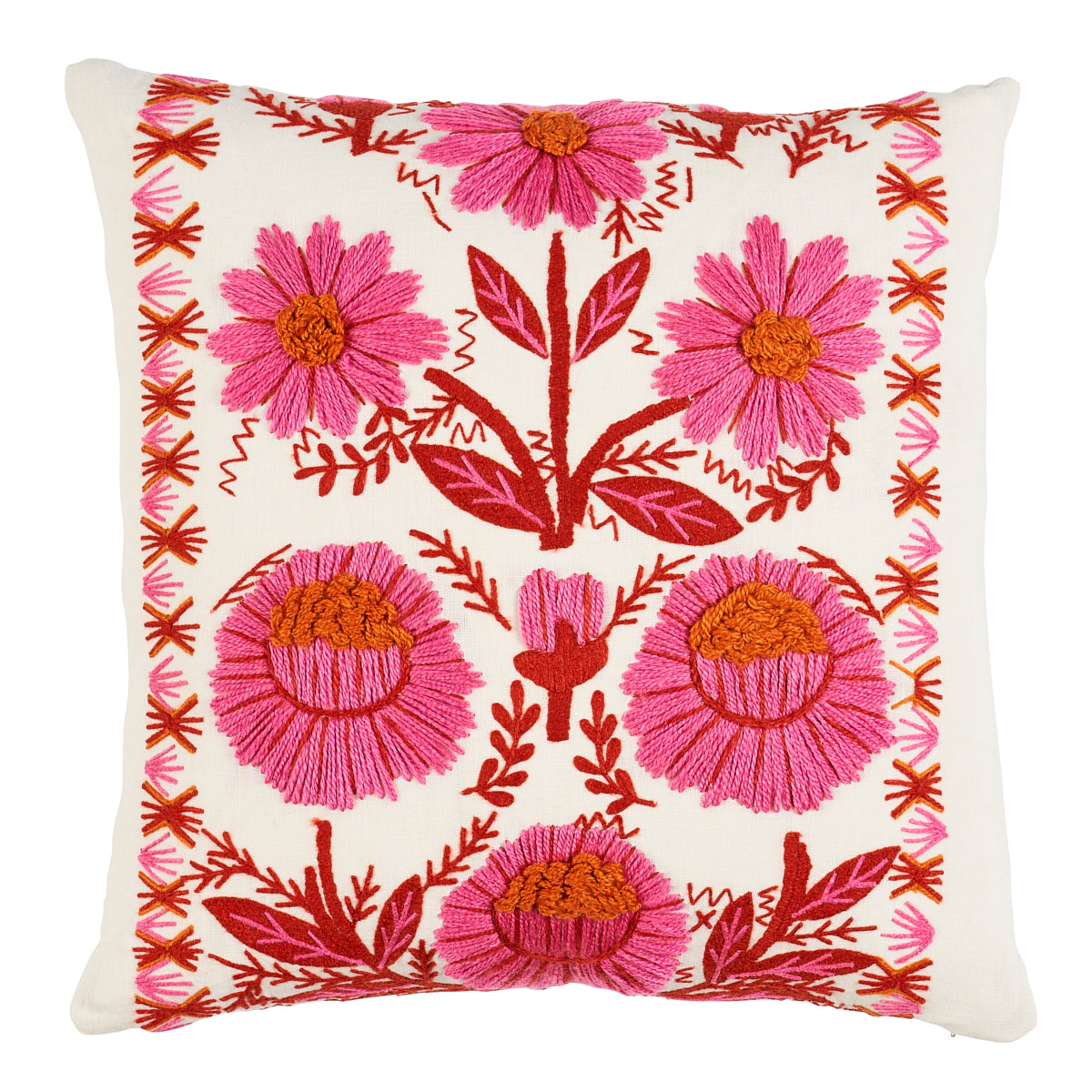 Purchase So7233105 | Marguerite Embroidery Pillow, Blossom - Schumacher Pillows