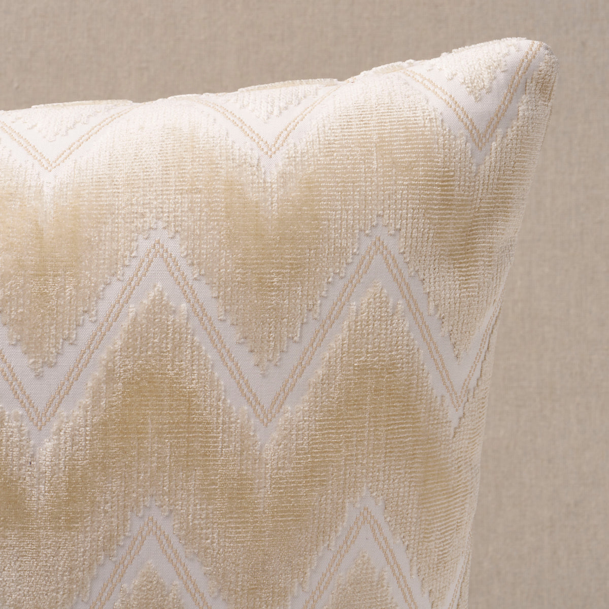 Purchase So7284404 | Chevron Velvet Pillow, Champagne - Schumacher Pillows
