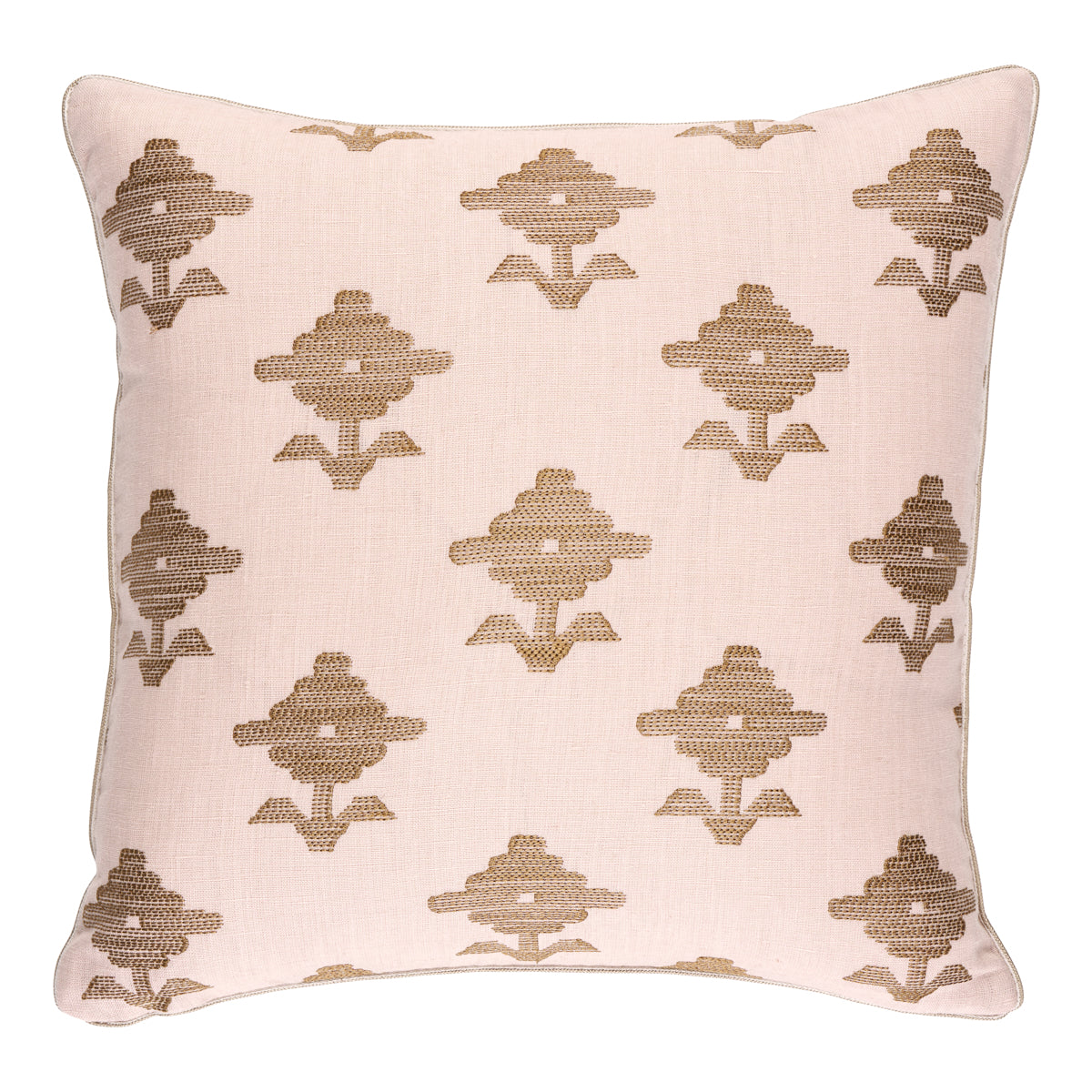Purchase So7416104 | Rubia Embroidery Pillow, Blush - Schumacher Pillows