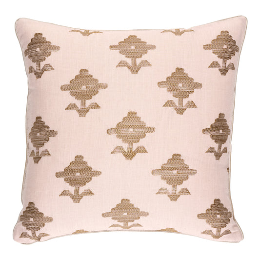 Purchase So7416104 | Rubia Embroidery Pillow, Blush - Schumacher Pillows