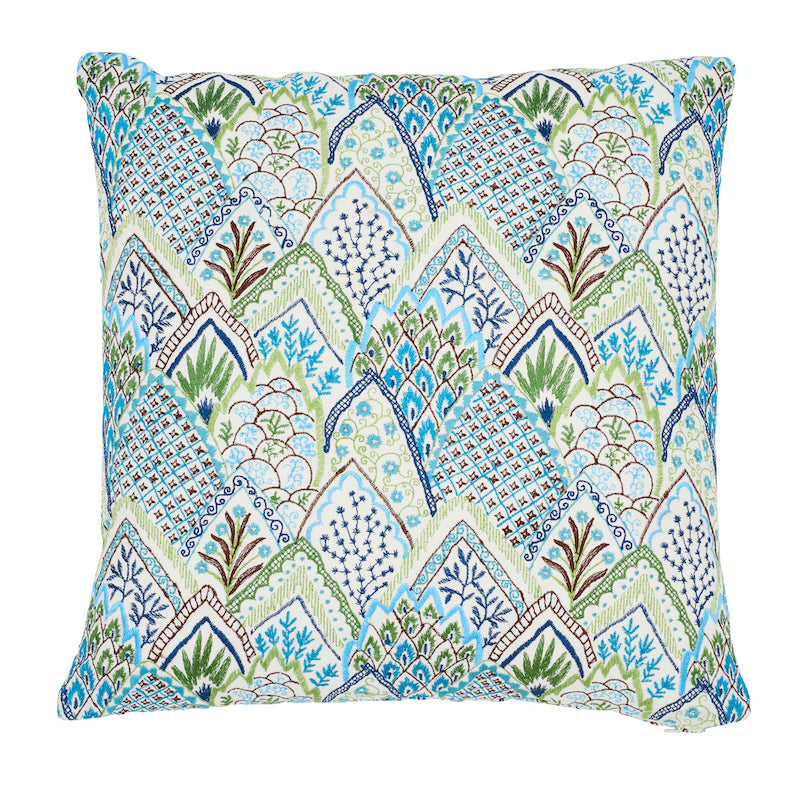 Purchase So7631104 | Albizia Embroidery Pillow, Blue & Green - Schumacher Pillows