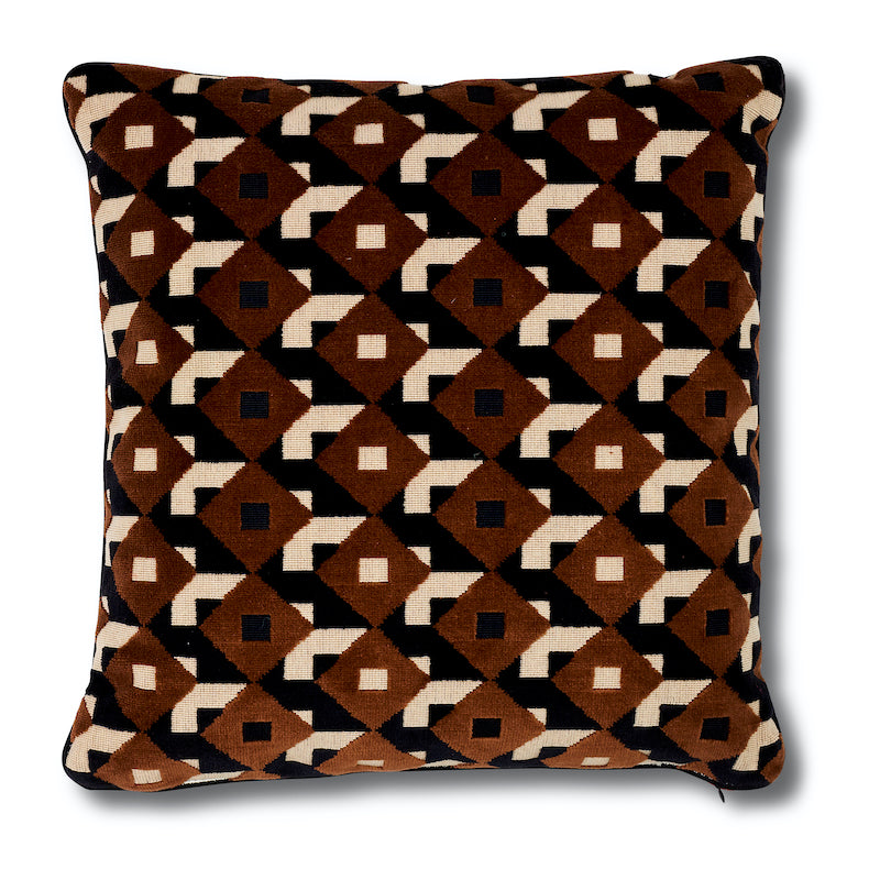 Purchase So7723104 | Jokhang Tiger Velvet Pillow, Red & Pink - Schumacher Pillows