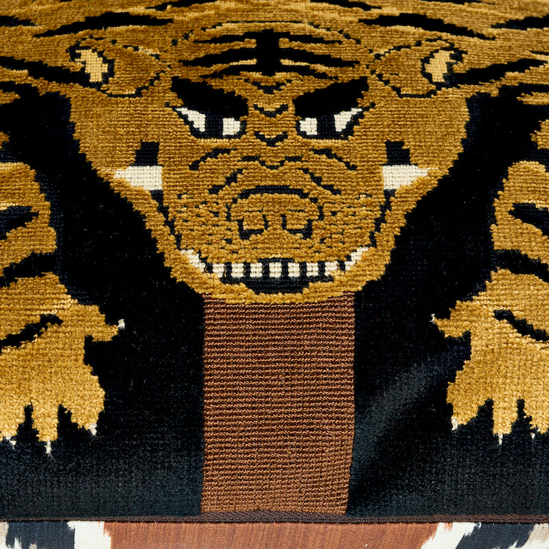 Purchase So7723204 | Jokhang Tiger Velvet Pillow, Brown & Black - Schumacher Pillows