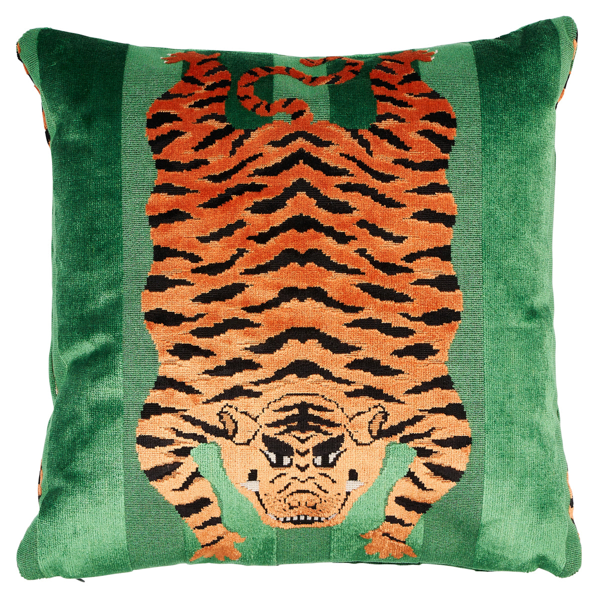 Purchase So7723304 | Jokhang Tiger Velvet Pillow, Green - Schumacher Pillows
