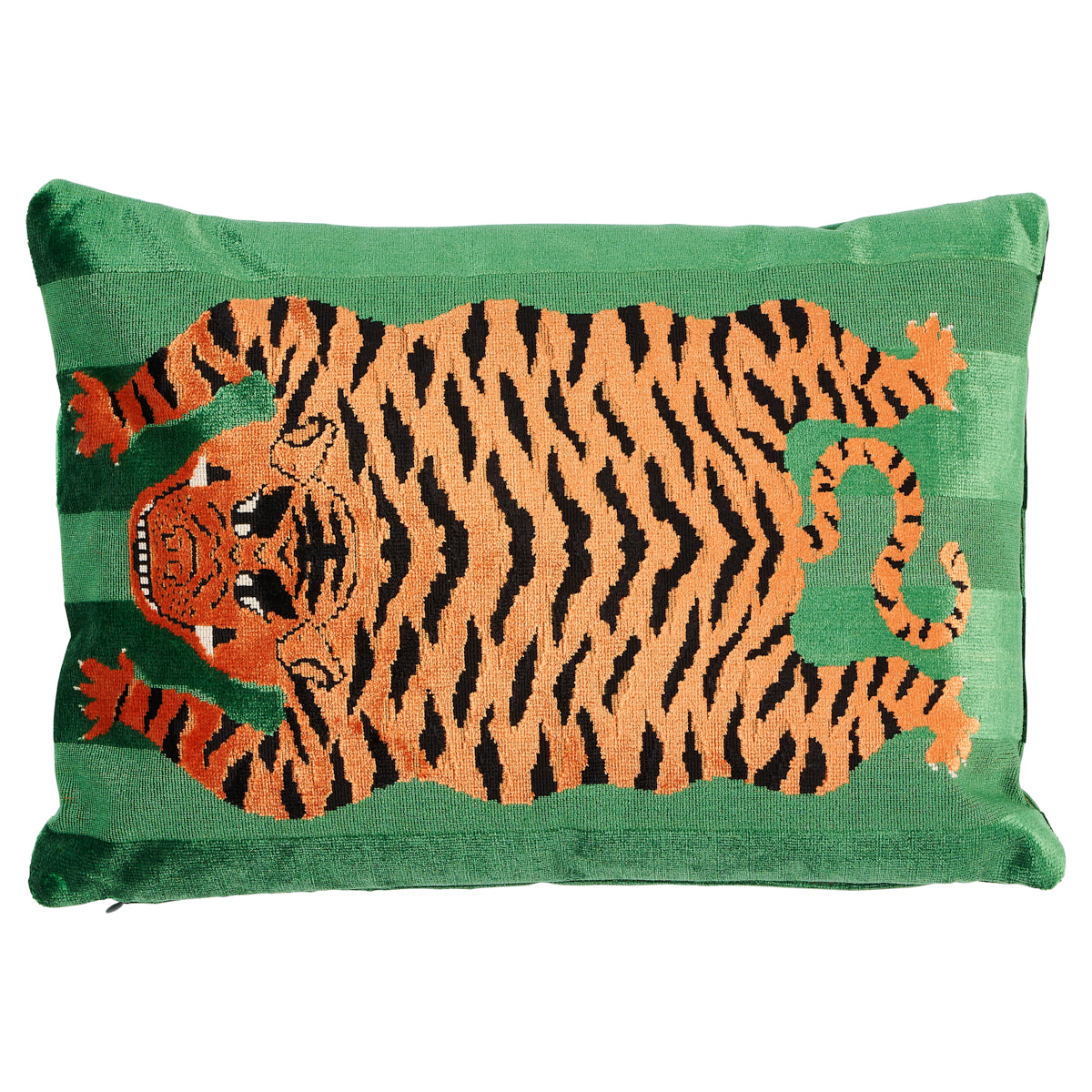 Purchase So7723315 | Jokhang Tiger Velvet Pillow, Green - Schumacher Pillows