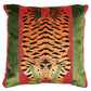 Purchase So7723504 | Jokhang Tiger Velvet Pillow, Red & Green - Schumacher Pillows