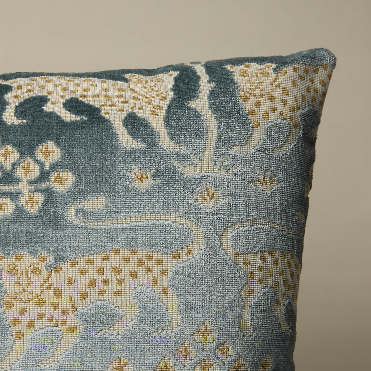 Purchase So8008006 | Woodland Leopard Velvet Pillow, Mineral - Schumacher Pillows