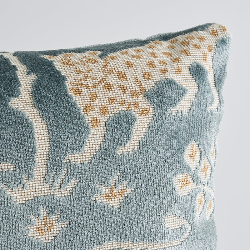 Purchase So8008018 | Woodland Leopard Velvet Pillow, Mineral - Schumacher Pillows